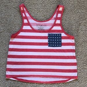 Fifth Sun American Flag crop tank top